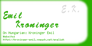 emil kroninger business card